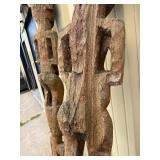 Large Old Matched Pair of Carved Bamileke Totems