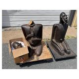 Outstanding Pair of Large Early Djenne Kneeling Figures