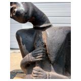 Outstanding Pair of Large Early Djenne Kneeling Figures