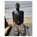 Outstanding Pair of Large Early Djenne Kneeling Figures