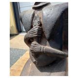 Outstanding Pair of Large Early Djenne Kneeling Figures