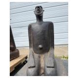 Outstanding Pair of Large Early Djenne Kneeling Figures