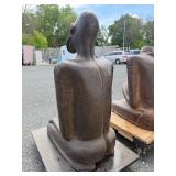 Outstanding Pair of Large Early Djenne Kneeling Figures