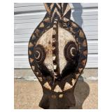 HUGE Bwa Carved & Painted Ceremonial Snake Mask - Burkina Faso
