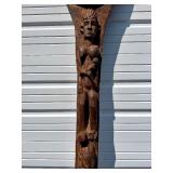 Large & Impressive Antique Figural Bamana House Post