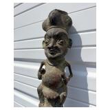 Exceptional Early Bamileke Figural Bronze House Post w/ Appraisal