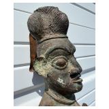 Exceptional Early Bamileke Figural Bronze House Post w/ Appraisal