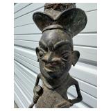 Exceptional Early Bamileke Figural Bronze House Post w/ Appraisal