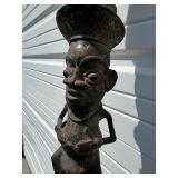 Exceptional Early Bamileke Figural Bronze House Post w/ Appraisal