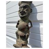 Exceptional Early Bamileke Figural Bronze House Post w/ Appraisal
