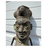 Exceptional Early Bamileke Figural Bronze House Post w/ Appraisal