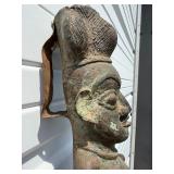 Exceptional Early Bamileke Figural Bronze House Post w/ Appraisal