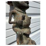 Exceptional Early Bamileke Figural Bronze House Post w/ Appraisal
