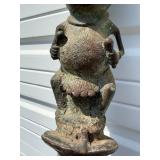 Exceptional Early Bamileke Figural Bronze House Post w/ Appraisal