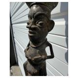 Exceptional Early Bamileke Figural Bronze House Post w/ Appraisal