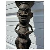 Exceptional Early Bamileke Figural Bronze House Post w/ Appraisal