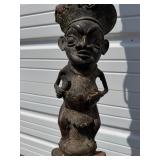 Exceptional Early Bamileke Figural Bronze House Post w/ Appraisal
