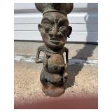 Exceptional Early Bamileke Figural Bronze House Post w/ Appraisal