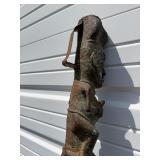 Exceptional Early Bamileke Figural Bronze House Post w/ Appraisal