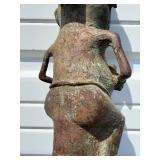 Exceptional Early Bamileke Figural Bronze House Post w/ Appraisal