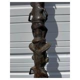Exceptional Early Bamileke Figural Bronze House Post w/ Appraisal