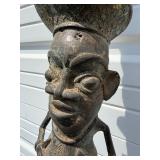 Exceptional Early Bamileke Figural Bronze House Post w/ Appraisal