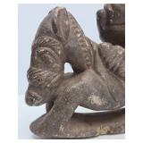 Outstanding Early Ancient Carved Stone Equestrian Figure