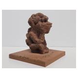 Authentic Ancient Figural Sculpture of Seated Figure Carrying a Child