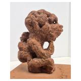 Authentic Ancient Figural Sculpture of Seated Figure Carrying a Child