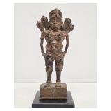 Early Cast Bronze Deity Figure Adorned by 4 Cobra Snakes and Faces in It