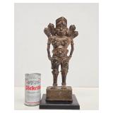 Early Cast Bronze Deity Figure Adorned by 4 Cobra Snakes and Faces in It