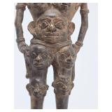 Early Cast Bronze Deity Figure Adorned by 4 Cobra Snakes and Faces in It