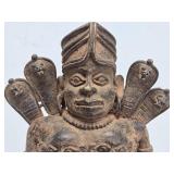 Early Cast Bronze Deity Figure Adorned by 4 Cobra Snakes and Faces in It