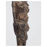 Early Cast Bronze Deity Figure Adorned by 4 Cobra Snakes and Faces in It