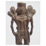 Early Cast Bronze Deity Figure Adorned by 4 Cobra Snakes and Faces in It