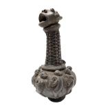 Dramatic Old Mambilia Long-Neck Figural Terra Cotta Vessel