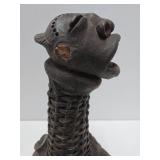 Dramatic Old Mambilia Long-Neck Figural Terra Cotta Vessel