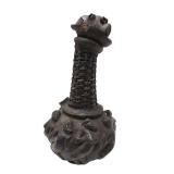 Dramatic Old Mambilia Long-Neck Figural Terra Cotta Vessel