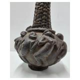 Dramatic Old Mambilia Long-Neck Figural Terra Cotta Vessel