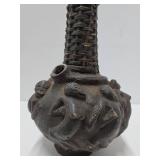 Dramatic Old Mambilia Long-Neck Figural Terra Cotta Vessel