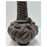Dramatic Old Mambilia Long-Neck Figural Terra Cotta Vessel