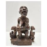 Exceptionally Well Carved Yombe Maternity Figure w/Children - Kongo Peoples