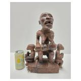Exceptionally Well Carved Yombe Maternity Figure w/Children - Kongo Peoples