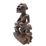 Exceptionally Well Carved Yombe Maternity Figure w/Children - Kongo Peoples