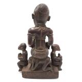 Exceptionally Well Carved Yombe Maternity Figure w/Children - Kongo Peoples