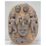 Wonderful Large Relief Carved Yoruba Mask w/Figures & Animals