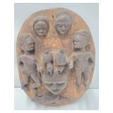 Wonderful Large Relief Carved Yoruba Mask w/Figures & Animals