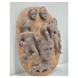 Wonderful Large Relief Carved Yoruba Mask w/Figures & Animals