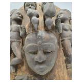 Wonderful Large Relief Carved Yoruba Mask w/Figures & Animals