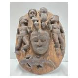 Wonderful Large Relief Carved Yoruba Mask w/Figures & Animals